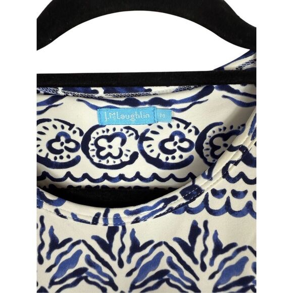 J. McLaughlin Blue / White Pattern Maxi Dress- Size M - Picture 5 of 10